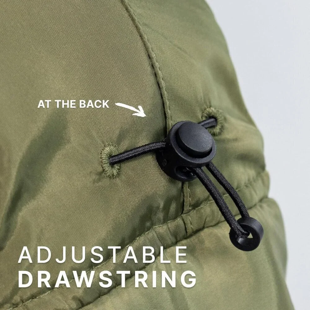 Unisex Army Green Waterproof Winter Warm Premium Strength Ear Flap Strap Hats
